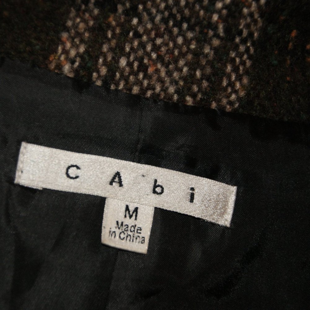 CABI #611 All Tied Up Green Plaid Tweed Vest sz M - Picture 6 of 7